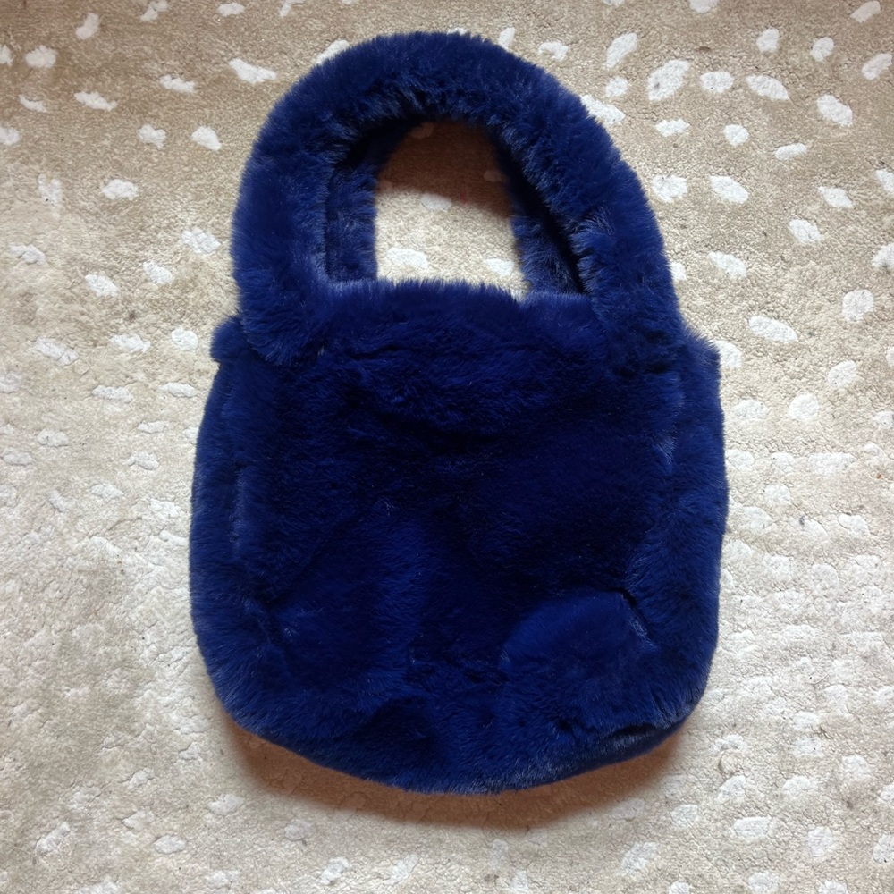 Blue fuzzy unif faye bag